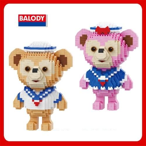 Balody 18138 18139 Brick Toys Famous Anime Character Bear Pink Building Micro Mini 3D Blocks Toys For Kids
