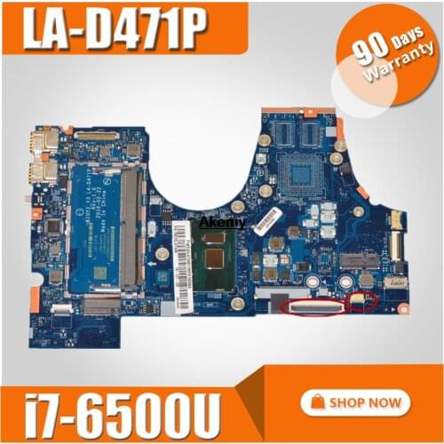 Free shipping High quality FRU:5B20L47333 For Lenovo 710-15ISK Laptop Motherboard BIUY2_Y3 LA-D471P SR2EZ I7-6500U DDR4 Tested