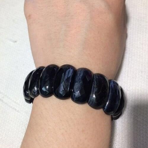 Natural blue tiger eye beads bracelet natural gemstone bangle DIY jewelry bracelet for man for woman wholesale