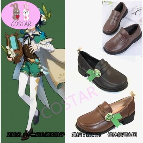 COSTAR Game Genshin Impact VENTI Cosplay Shoes PU Leather Shoes Custom Made Halloween Carnival Boots Cosplay Props