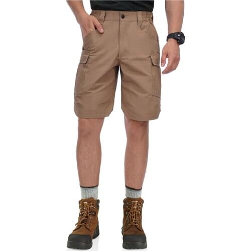 Mens Tactical Shorts HARD LAND Military Camouflage Ripstop Khaki Cargo Work Short with Pockets Jogger Urban Casual Summer
