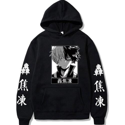 2021 Shoto Todoroki My Hero Academia Hot Anime Print Hoodie Cosplay Male Men Women Hip-Hop O-Neck Street Sweatshirts