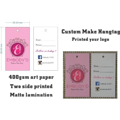 Customized hangtag / cloth paper tag /swing hang tag/free fee design hangtag/bag tag /label