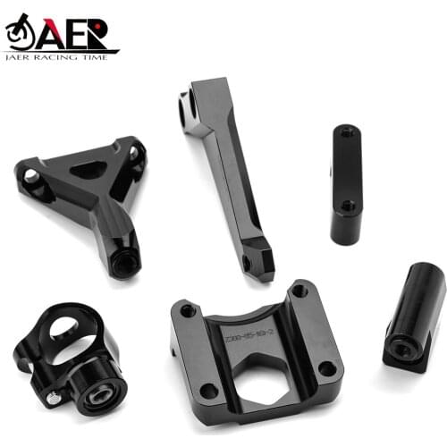 JAER Motorcycles Adjustable Steering Stabilizer Damper Bracket Mount Kit For Kawasaki Z250 Z300 2013 2014 2015 2016