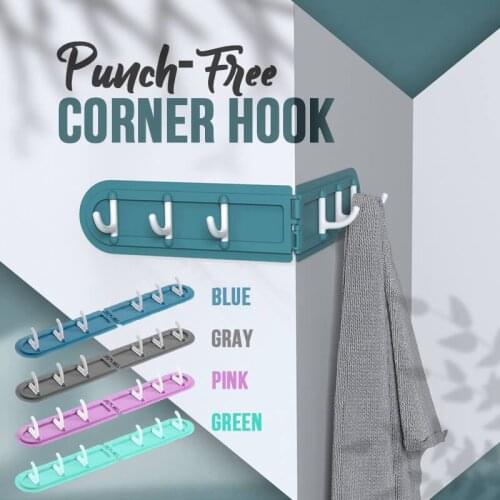Multifunctional Corner Hook Hanger Coat-Rack Corner-Shelf Wall-Hooks Adhesive Household-Decor Crochet