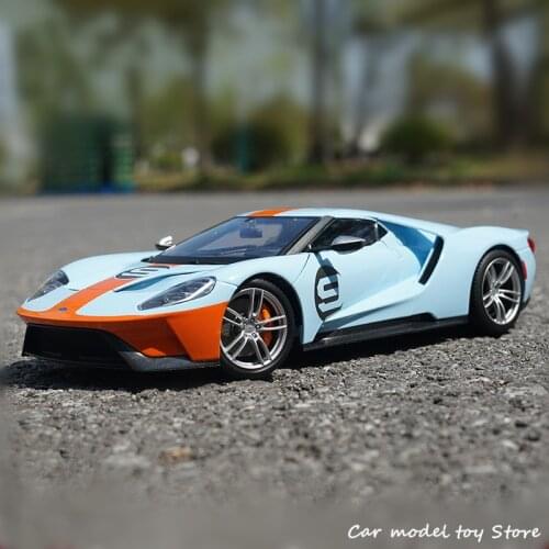 Maisto 1:18 2017 Ford GT Hardcover Edition GULF Alloy Retro Car Model Classic Car Model Car Decoration Collection gift