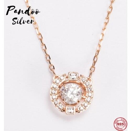 Fashion Charm Sterling Silver Original 1:1 Copy, Beating Heart Delicate Sparkling Charming Necklace Female Luxury Jewelry Gifts