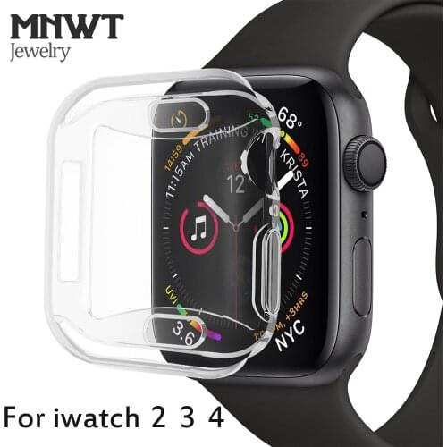 MNWT Soft Slim Case For Apple Watch Series 44mm 40mm 42mm/38mm For iwatch Series 4 3 2 TPU All-around Protector Cases for iWatch