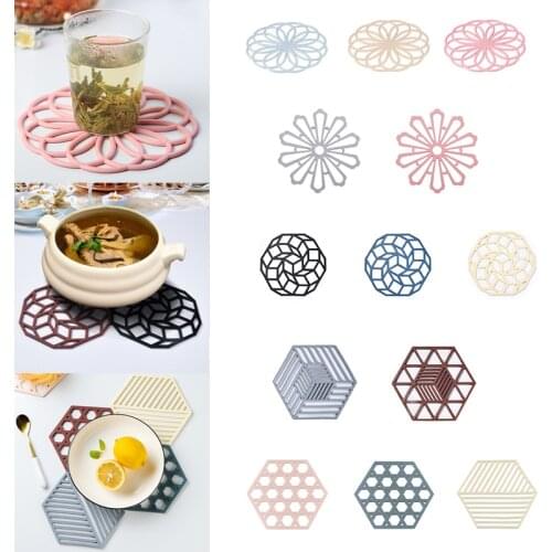 New Kitchen Placemat for Dinner Table Mat Hollow Silicone Insulation Pad Heat Resistant Tableware Coaster ustensiles de cuisine