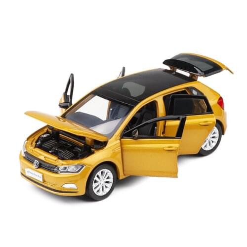 1/32 VW New Polo-PLUS Diecast Alloy Car Models Toy Metal Simulation Polo Vehicles Children Toy Collection Gift Off-Road For Kids