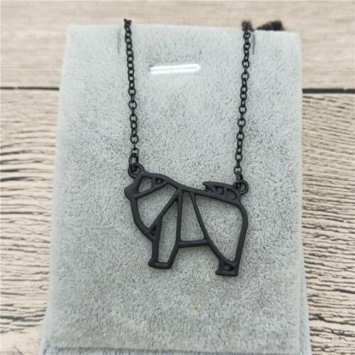 New Origami Chow Chow Necklace Chow Chow Charm Female Male Gift Necklace Fashion Women Jewellery Geometric Jewellery