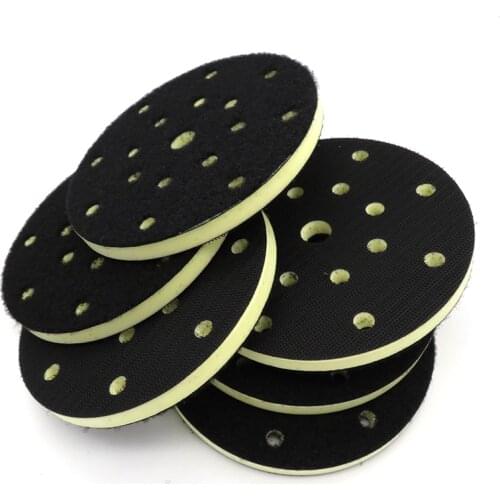 5PCS 6" 17-Hole PU Foam Interface Pad 150MM Medium Density Hook & Loop Sander Backing Pad Polishing Pad Power Tools Parts