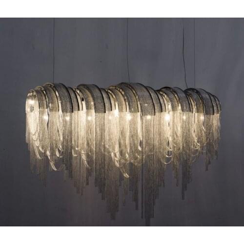Luxury Tassel Pendant Lamp Aluminum Chain Modern Pendant Lamp Suspension Light Fixture For Dinning Room Hotel Home Lamp PA0023