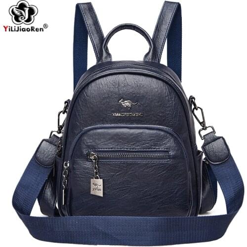 Multifunction Small Backpacks For Girls Soft Leather Backpack Women Shoulder Bag Fashion Brand Ladies Bagpack Mochila Feminina