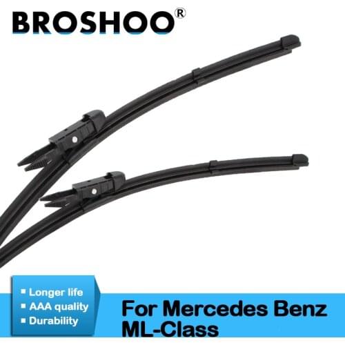 BROSHOO Car Wiper Blade Rubber For Mercedes Benz ML Class W164 W166 ML63 ML300 ML350 Fit Pinch Tab/Push Button Arms 2005 To 2016