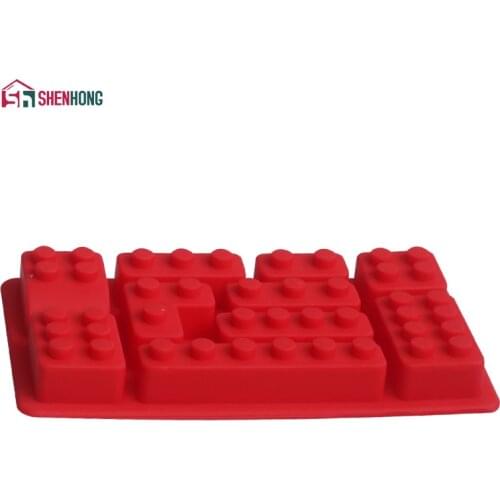 SHENHONG Homemade Mold Building Blocks Children Like Silicone Cake Mousse 3D DIY Design Baking Cookie Mould Fondant Home bakery