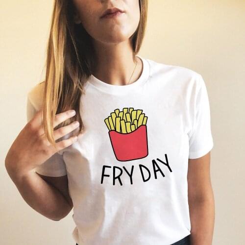 Fry Day French Fries Women Tshirts Graphic Shirt Harajuku Kawai Tees T Shirt Summer Fashion Tumblr Outfits Clothes
