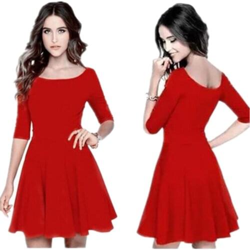 Women Spring new style high waist bodycon sexy cotton dress,large size S-5XL 6XL black red white half sleeve party dress