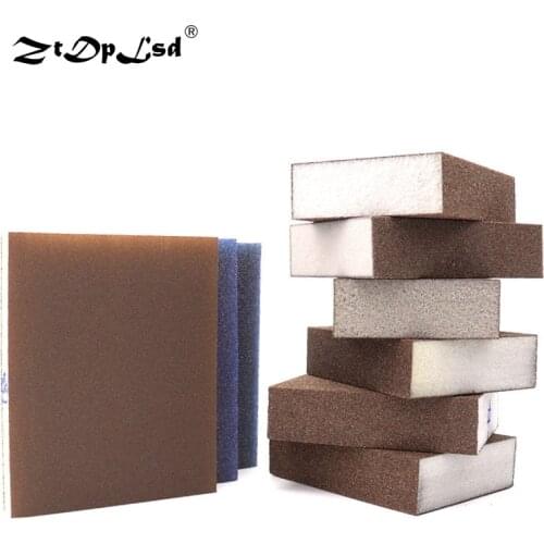 1PC Double-sided Polishing Sponge Sandpaper Sanding Block Pad Set Wood Metal Derusting Double Side Sand Descaling Cleaning Brush