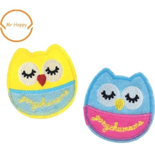 1Pcs cute cartoon Owl Embroidered Iron On Patches Cloth Accessories clothes appliques Diy Clothing Stickers garment Badge
