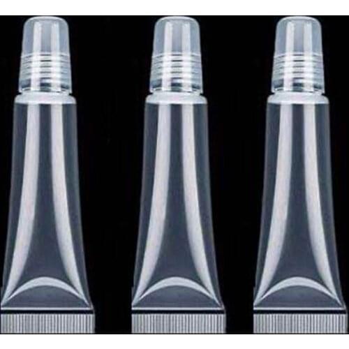10 Pcs 10/15ml Empty Lip Gloss Tubes with Funnels Clear Soft Lip Gloss Container Refillable Lipgloss Tubes for DIY Makeup Tool