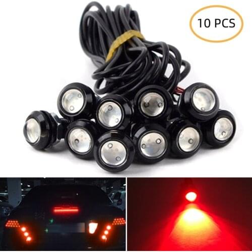 10Pcs/set 23mm Car Eagle Eyes DRL Led Daytime Running Lights LED 12V Backup Reversing Parking Signal Automobiles Lamps DRL white