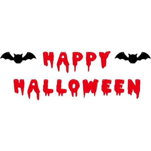 Halloween Accessories Banner, Letter Bat Shaped Banner Decorative Pendant Hanging Hardware for Home Shops