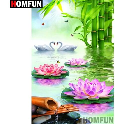 HOMFUN Full Square/Round Drill 5D DIY Diamond Painting "Flower goose" Embroidery Cross Stitch 5D Home Decor Gift A13936