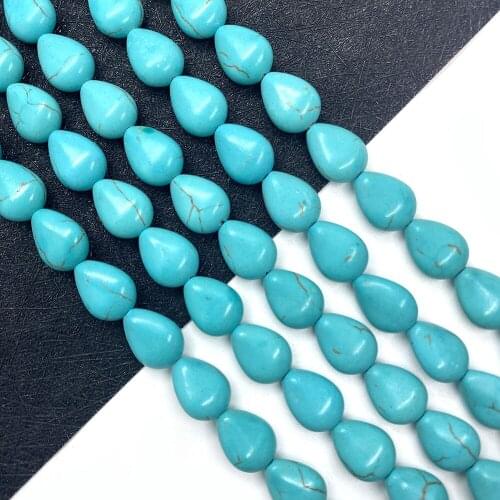 Blue Turquoise Drop-shaped Beads 10x14mm Charm Beads for DIY Jewelry Making Necklaces, Bracelets, Earrings, Jewelry Accessories
