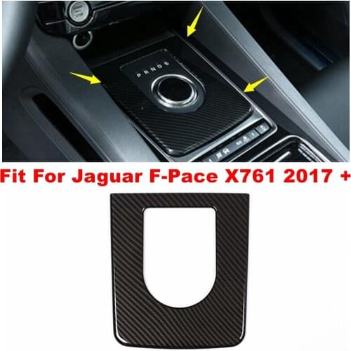 Center Control Stalls Gear Shift Box Panel Decoration Cover Trim Fit For Jaguar F-Pace X761 2017 2018 2019 2020 ABS Carbon Fiber