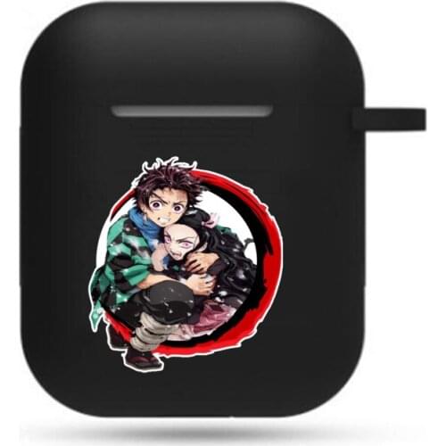 Anime Demon Slayer Earphone Case Props Unisex cartoon Airpods Bluetooth Earphone case Protective Headset Cover Headphone Case
