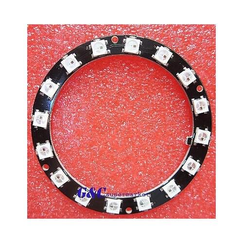 RGB LED Ring - 16 x WS2812 5050 RGB LED with Integrated Drivers TOP diy electronics