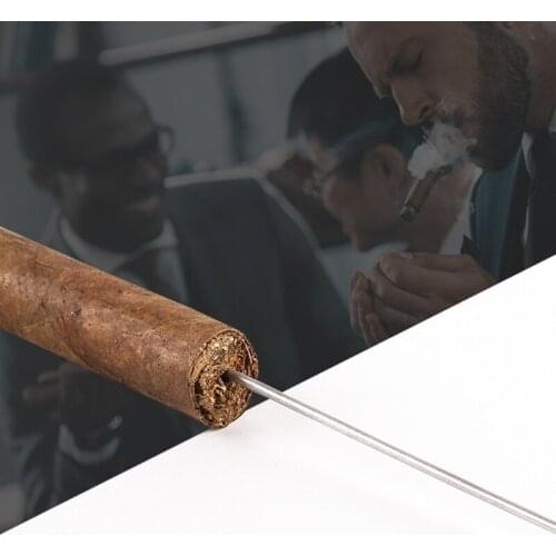 Two-in-one Stainless Steel Smoking Pipe Cleaning Tool Cigar Punching Ventilation Needle Cigarette Accessories