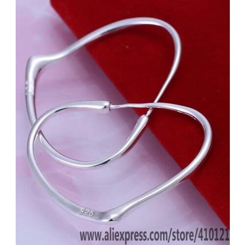 E028 Hot Sale High Quality Silver Color Fine Jewelry,Wholesale Jewelry Elegant Charms Fashion Heart Plate Earrings/dfoalwv