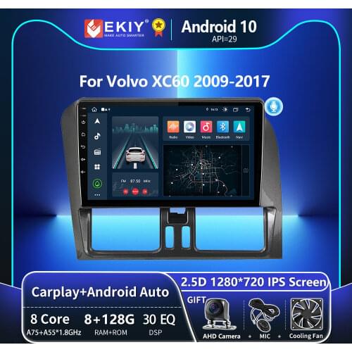 EKIY 36EQ DSP For Volvo XC60 2009-2017 Android 9.0 Car Radio Multimedia Screen Navigation GPS Stereo Carplay no 2 Din DVD Player