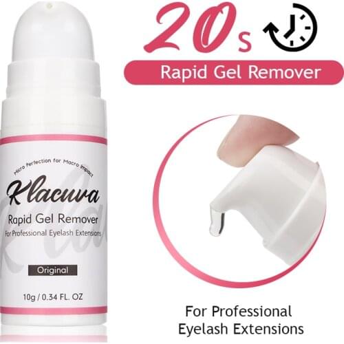 Klacuva rapid eyelash extension gel remover 15-20 seconds removing no irritation safe glue remover