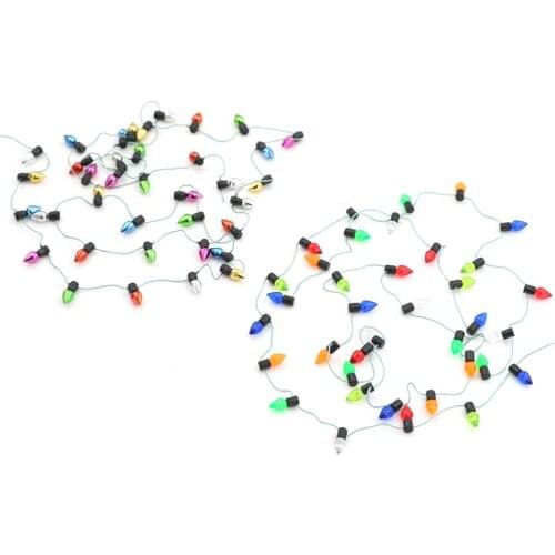 1m Fine A String of multi-coloured plastic Christmas lights Mini Furniture Accessories Dollhouse Miniature
