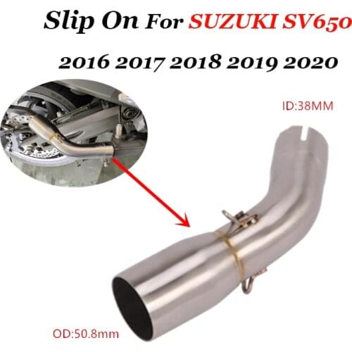 For SUZUKI SV 650 SV650 2016 2017 SV650X 2018 2019 Motorcycle Exhaust Escape Moto Muffler DB Killer 51mm Mid Connect Link Pipe