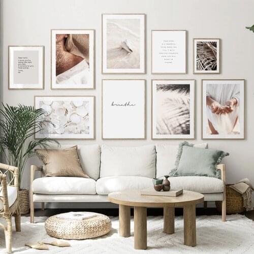 Landscape Beach Shell Plant Canvas Painting Wall Poster Seascape Wall Picture For Living Room Decoration Home Decor