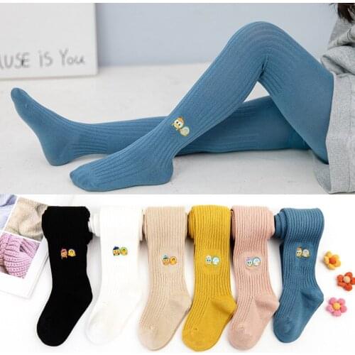 Autumn and Winter New Childrens Pantyhose Cute Cartoon Embroidery Girls Leggings Korean Version of Student Dance