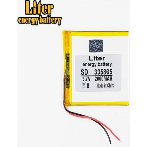 3.7V 2000mAh 335865 Lithium Polymer Li-Po li ion Rechargeable Battery Lipo cells For Car DVR camera MP3 Recorder Portable