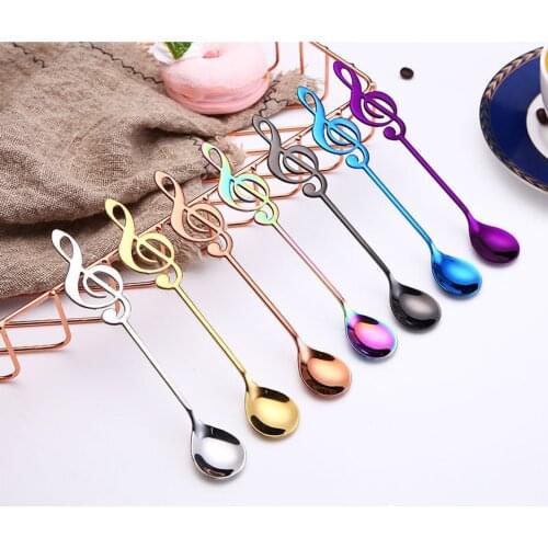 Mug Spoon Music Bar Dessert Ice Cream Bar Creative Gift Spoon 304 Stainless Steel Music Note Spoon Coffee Spoon Stirring Spoon