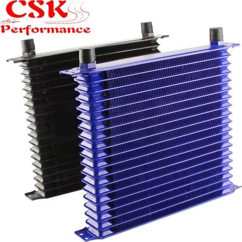 10.6"x12"x2" AN10 Trust 19 Row Engine Oil Cooler Fits For LS1 LS2 LS3 LSX Black/Blue