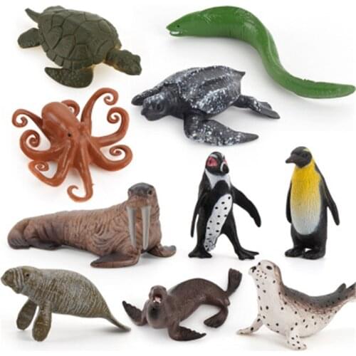 Simulation Marine life Animals Model Toys Sea lion penguin Plastic Action Figures Educational Toys for Children Kid Gift CE