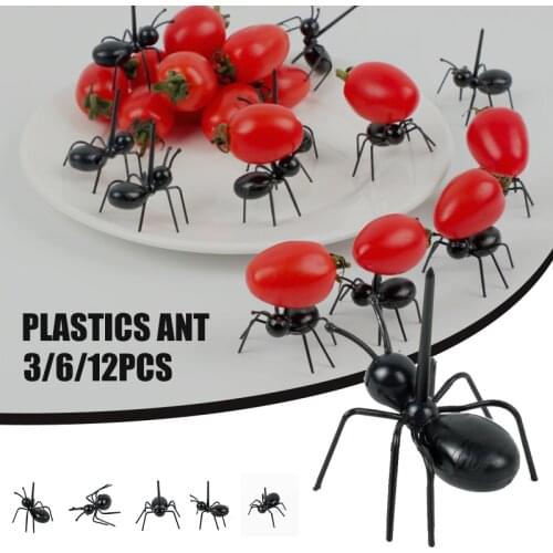 Ant Toothpicks Fruit Dessert Fork Reusable Ant Shape Food Pick for Snack Cake Dessert Wedding Birthday Party Decor TS2