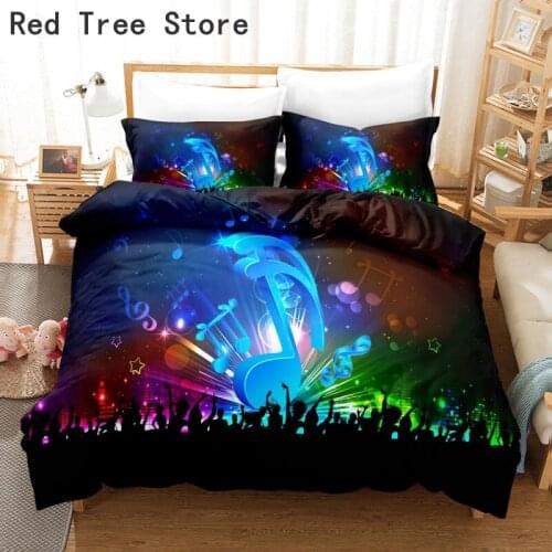 Music Note Violin Bedding Set Art Luxury Digital Duvet Cover Queen King Size Bed Linen Comforter Covers Bedspread Drop Shipping