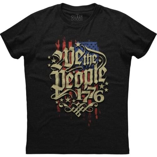 We The People, 1776. Distressed American Flag Patriotic T-Shirt. Summer Cotton O-Neck Short Sleeve Mens T Shirt New S-3XL
