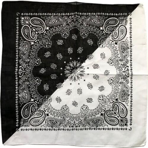 Half Black And White Color Paisley Bandanas Foulard Headwear/Hair Band Scarf Neck Wrist Wrap Band Headties For Women/Mens