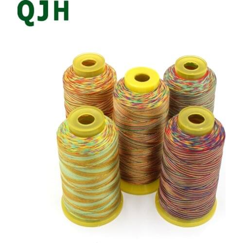 High-End 100%Polyester Colorful Sewing Thread For Overlock Leather Household Knitting Accessories Rainbow Embroidery Pagoda Line