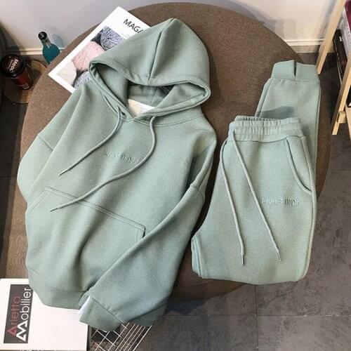 New hooded sweater womens suit sports and leisure two-piece trousers 2021 spring new net celebrity fashion hot sale